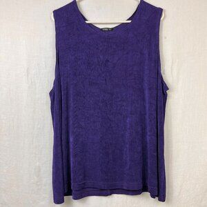 Vikki Vi Sleeveless Acetate Stretch Top Womens 2X Plus Size Mature Slinky Office
